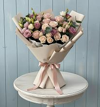 Букет цветов из:  Розы и Лизиантусы #REPLACE_PRED# Верхней Салде