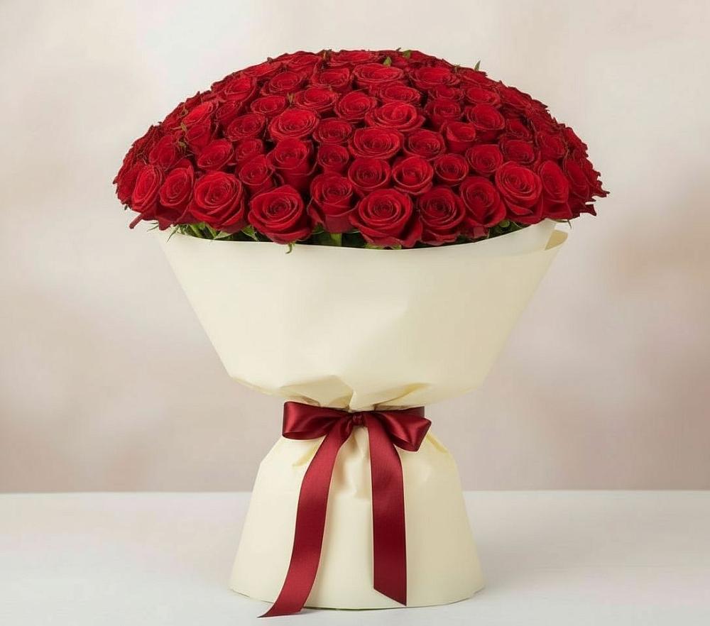Букет 101 Красная роза Милано в Верхней Салде