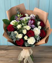 Букет цветов из:  Розы и Альстромерии #REPLACE_PRED# Верхней Салде