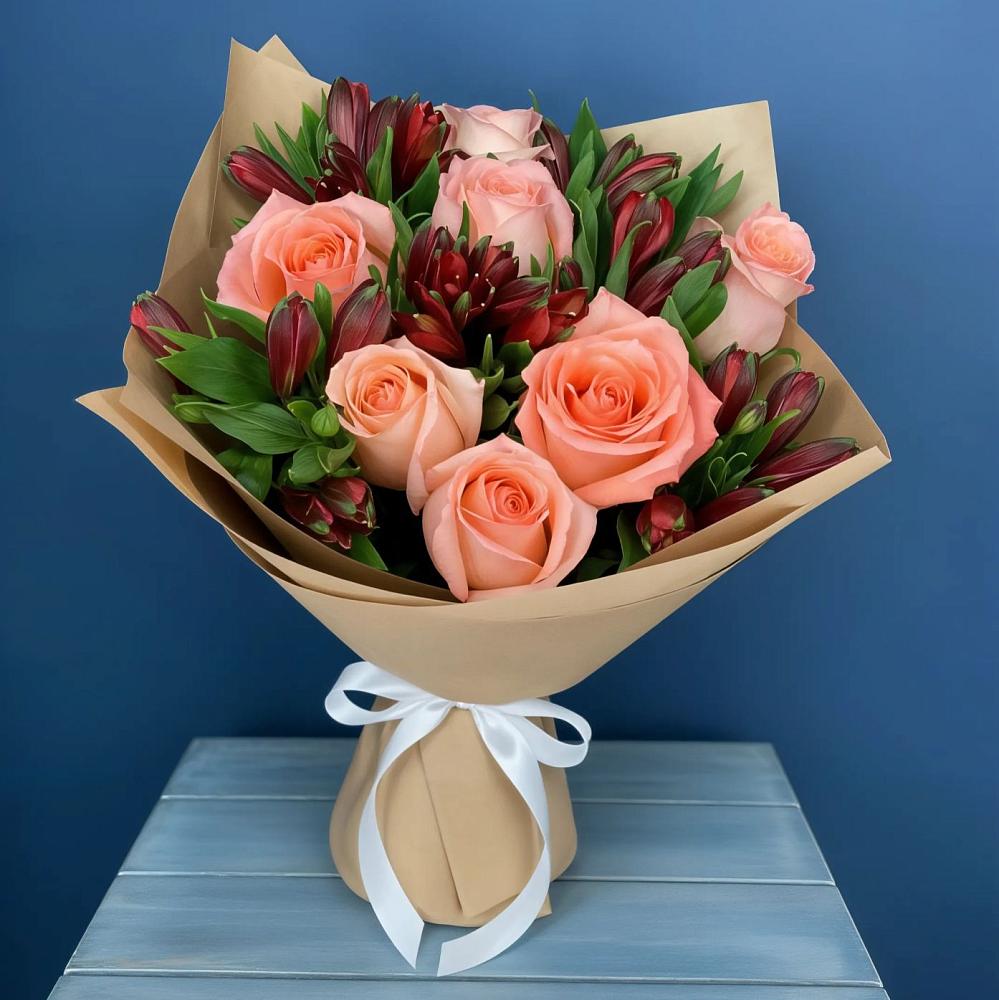 Букет цветов из: Розы и Альстромерии в Верхней Салде