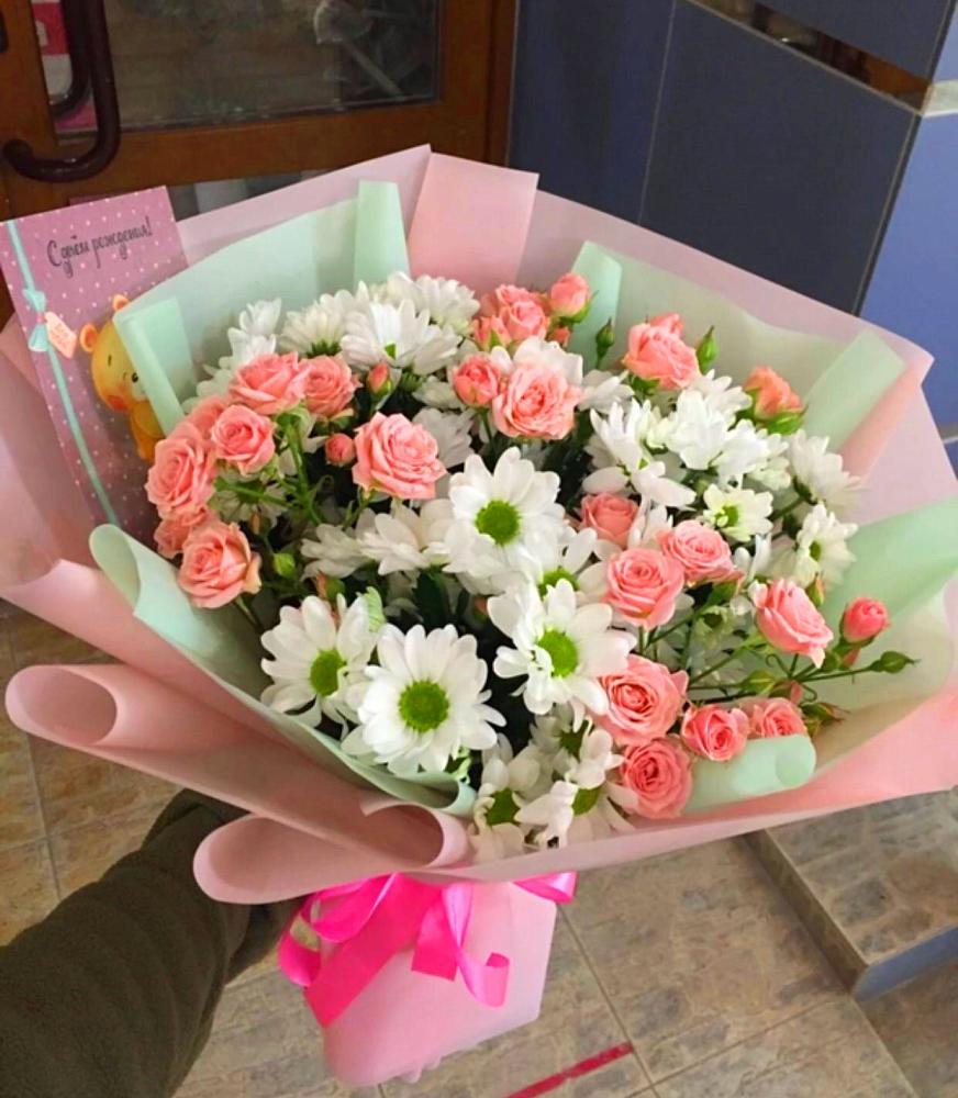 Букет цветов из: Розы и Хризантемы в Верхней Салде