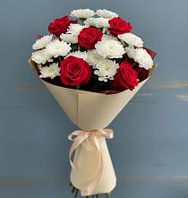 Букет цветов из:  Розы и Хризантемы #REPLACE_PRED# Верхней Салде