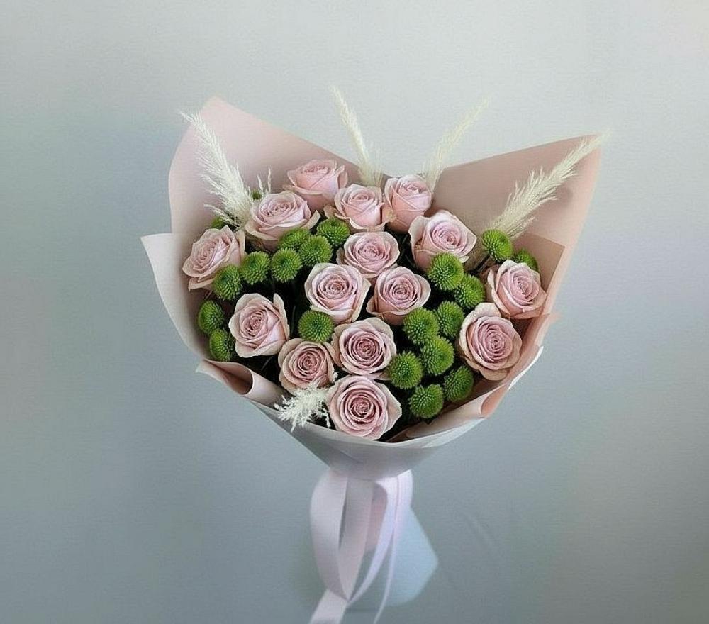 Букет цветов из: Розы и Хризантемы в Верхней Салде