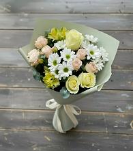 Букет цветов из:  Альстромерии, Розы и Хризантемы в Верхней Салде