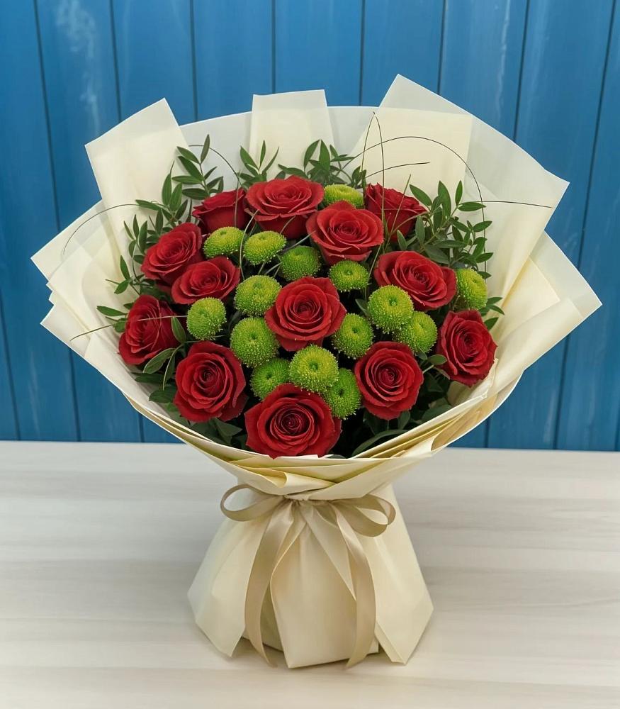 Букет цветов из: Розы и Хризантемы в Верхней Салде