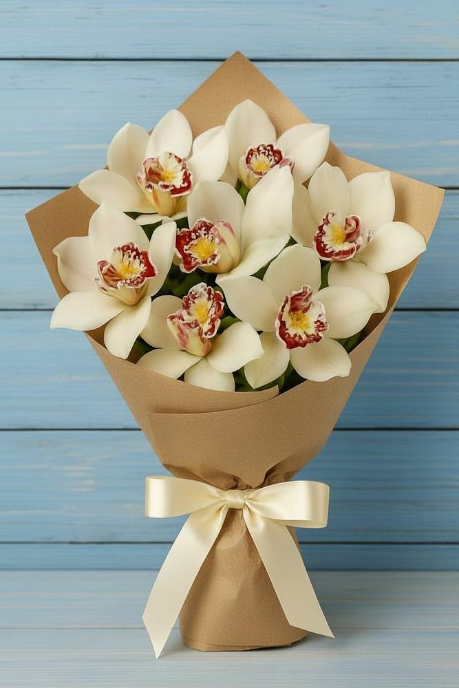 Букет цветов из: Орхидеи и Розы в Верхней Салде