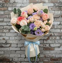 Букет цветов из:  Розы, Лизиантусы и Гвоздики в Верхней Салде