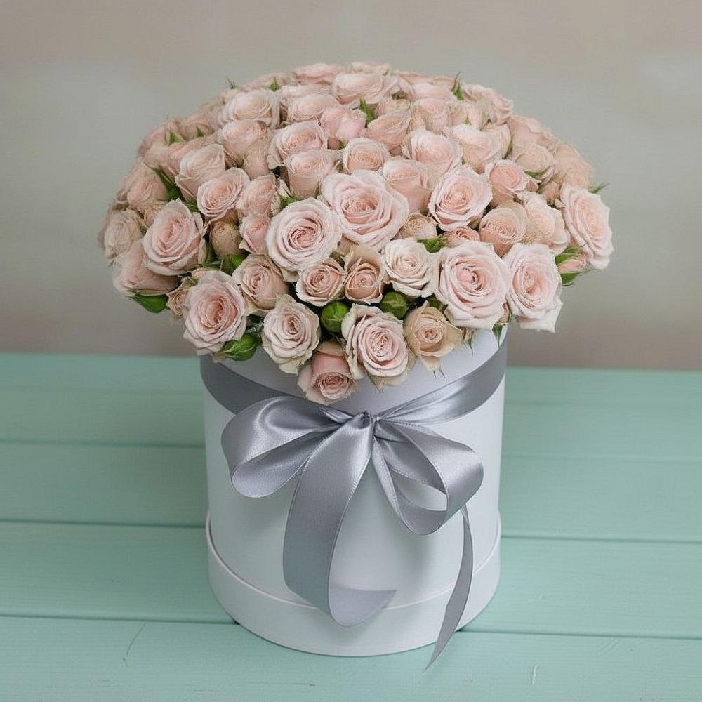 Цветочная композиция из Розы в шляпной коробке в Верхней Салде